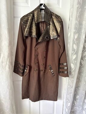 Spirit Halloween Steampunk Trench Coat Jacket Costume Adult Men size L